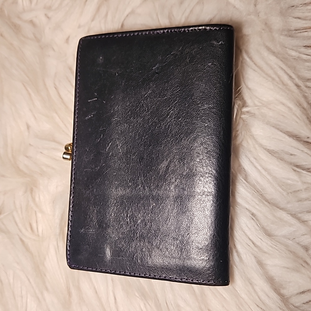 Handmade Italian Calf Leather Wallet | Black & Gold | Florence Italy - Picture 2 of 9